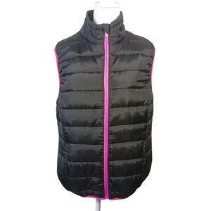 Lotto Italian Sport Design, Puffer Vest, Leight Weight, Size L, Black/Pink Trim